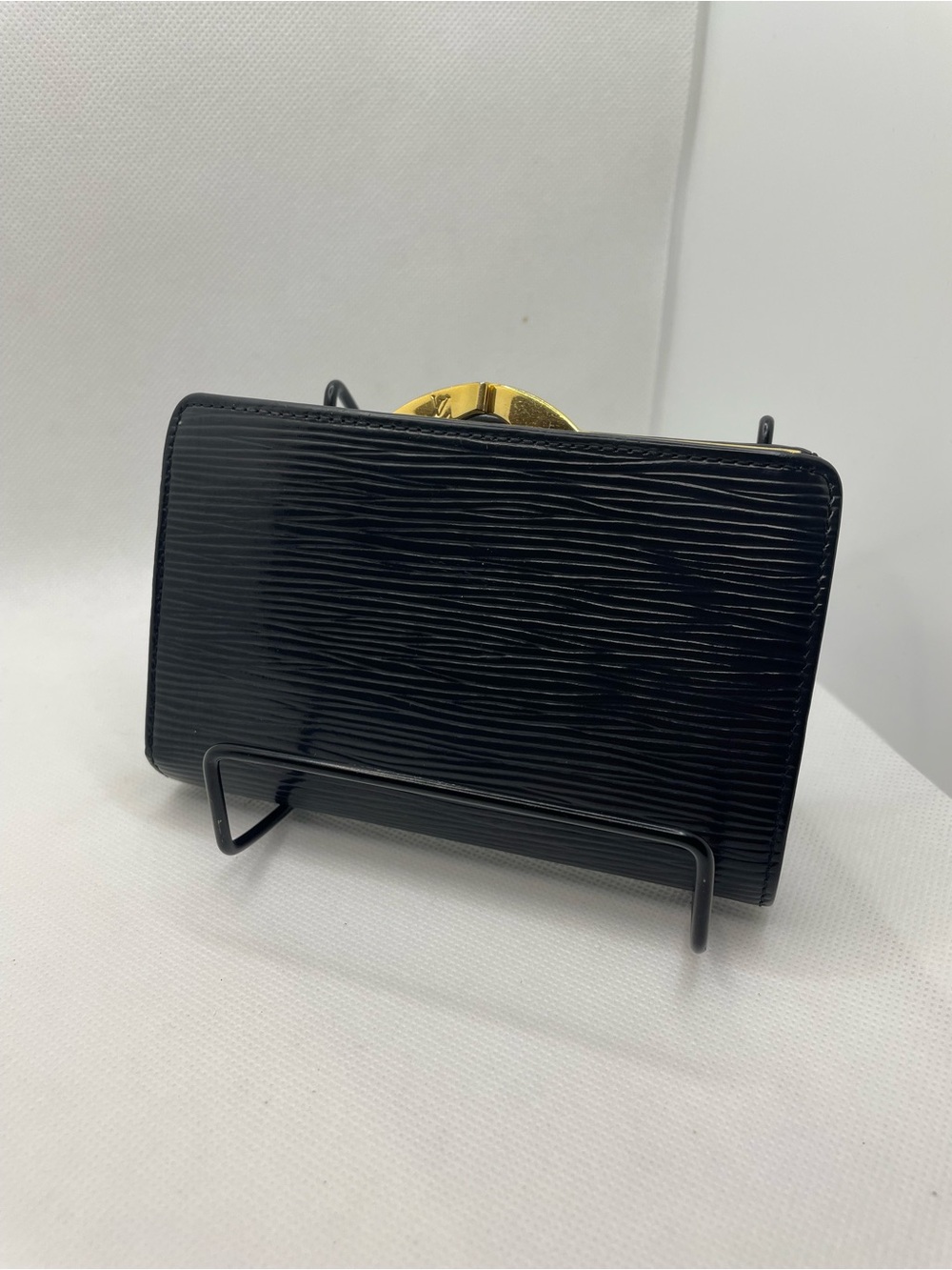 Authentic- Louis Vuitton Black Epi Leather Bi-Fold Wallet with Snap Tab - Picture 2 of 8